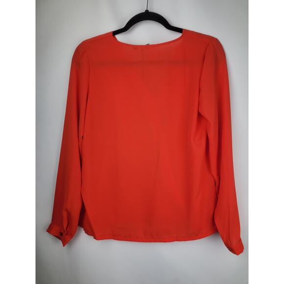 Three Eighty Two Revolve Women's Sienna Surplice Blouse Tangerine Orange Size S - Picture 7 of 9